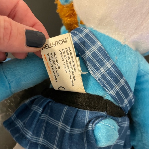 SMURFS GUTSY Smurf Irish Scottish plaid Blue Plush Kilt 17 inches - Picture 6 of 7